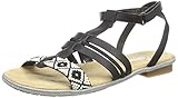  Rieker Damen 62736 Römersandalen, Schwarz (Schwarz/Schwarz-Creme), 37 EU