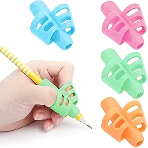 Epsilon 4 Pcs Pencil Grips Posture Correction Tools for Preshooler Kids Writing Handwriting Drawing or Sketching Trainer Tool to Improve Writing for School Kids (4 Pcs)