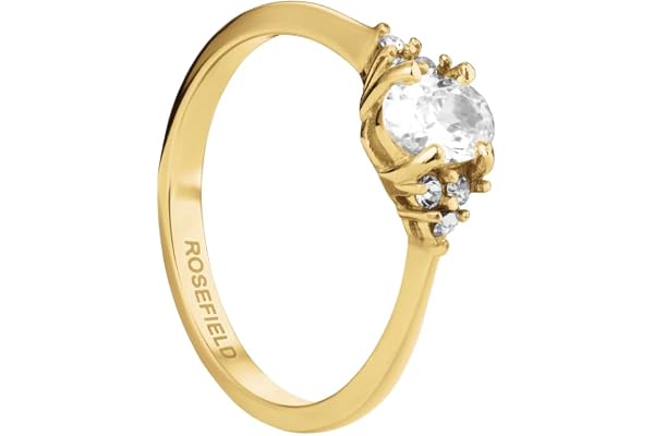 Rosefield Essentials Dam 14K Guldpläterad Ring Vintage Oval Zirconia