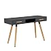 Produktbild [en.casa] Retro Schreibtisch (75x120x45cm) Grau Matt Lackiert Schublade mit Stuhl Weiß