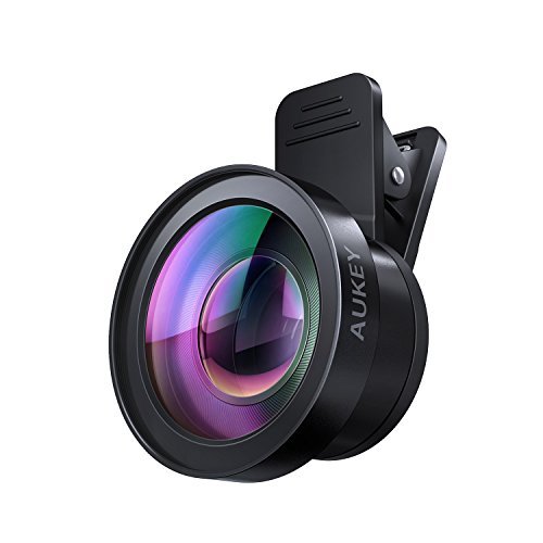 AUKEY Obiettivi iPhone 2 In 1 Clip On 120Â° Lente Grandangolo + 10X Lente Macro Lenti Smartphone per iPhone / Samsung Galaxy / Huawei / Sony ed altri Smartphone o Tablet