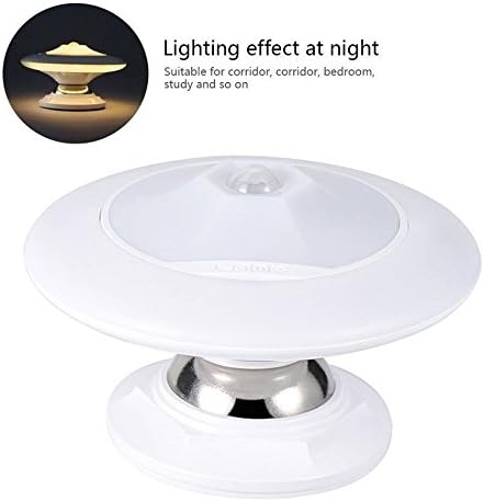 ZHUYP Human Body Sensor Light 360 Degree Rotatable Stick-on Anywhere LED Night Light ,withSuitable for bathroom, bedroom, kitchen, hallway / 100*100*63mm 0.8W ( Color : Yellow light-Battery type )
