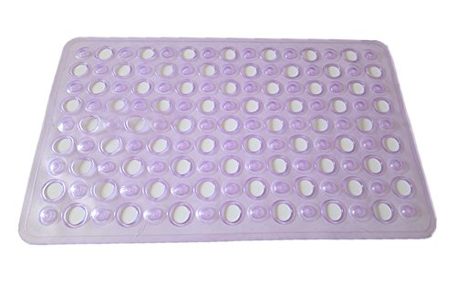 Anlass Slip-Resistant Bath Mats,Environmental PVC Rubber Bathmat Bathroom Tub Mat with Suction Cup Transparent Red
