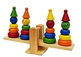 Toys of Wood Oxford Wooden Clown Ring Stacker and Balance Set