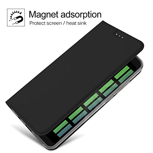 Ulefone S8 Pro Cover, KuGi Slim Flip Cover Custodia per Ulefone S8 Pro Smartphone (Flip Series - Nero)