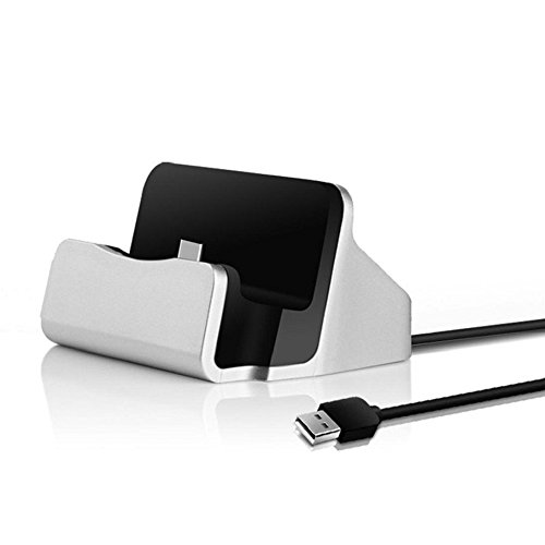 Boweike Dockingstation TYP-C Dock Tischladetsation mit USB-C für OnePlus 2 / Microsoft Lumia 950 / 950XL / Gigaset ME / Gigaset ME Pro / Gigaset ME Pro Pure /ZUK Z1 / Innos D6000 (Silber)
