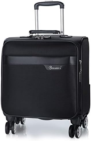 WDGT 4 rounds Business trolley case 360° Silent Universal wheel Flight approval Boarding chassis waterproof Anti-theft password Trolley bag, Black