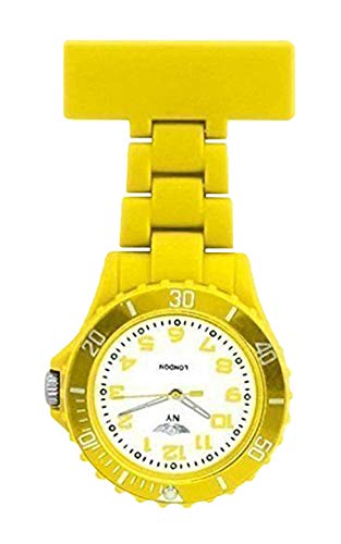 PRINCE NY LONDON OROLOGIO GIALLO IN GOMMA SILICONE STILE SPILLA PER INFERMIERE