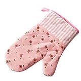Handschuhlänge: 28 * 18CM Ofenhandschuhe Küchenhandschuhe Wärmeschutzpolster BBQ Cooking Pink Flowers