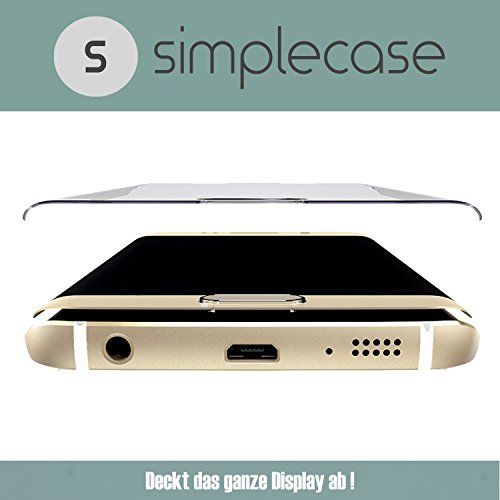 Preisvergleich Produktbild Simplecase Gebogener / Curved Premium Displayschutz Huawei P9 - Deckt das ganze Display ab aus 9H Panzerglas / Echtglas / Verbundglas - Deckt Das Ganze Display Ab - 1 Stück - Durchsichtig