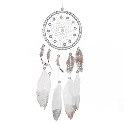 SOLEDI Dreamcatcher Traumfänger Glücksbringer aus der schönsten Geschichten in der amerikanischen indischen Mythologie Silber