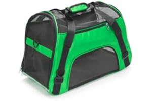 MAXPERKX Cat Carrier Bag Soft Fabric Travel Folding Pet Dog Puppy Kennel Carry Cage Crate Secure Collapsible Comfortable Airline-approved Lightweight carrier (Green, S(Small))