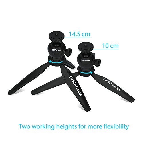 RHO-LensÂ® Mipod - Handy-Stativ Mini-Stativ Tisch-Stativ, kompakt, stabil, 360Â° Kugelkopf, 2 ArbeitshÃ¶hen, fÃ¼r Handy, DSLR, Kompakt-Kamera, Gopro, iPhone