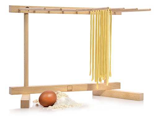 Sänger Pastatrockner XL Faltbar aus Holz Nudeltrockner | Gesamthöhe 30 cm | 8 abnehmbare Arme | Armlänge 20 cm | Stabile Basis zum problemlosen trocknen selbstgemachter Pasta - 2