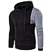 Produktbild VENMO Herren Jungen Slim Fit Hoodie Lässige Jacke Modische Oberkleidung Outerwear Baumwoll Langarm Kapuzen Casual Shirt T-Shirts Hoodie Tops (2XL, Black)