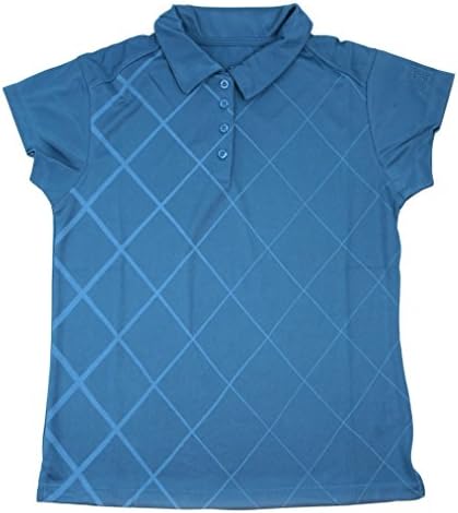 Hireko Women's X Pga Tour Polo Shirt Checkered-X, Blue, X-Large