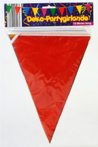 Fahnen Girlande Plastik 10m mit 20 Fähnchen - 2