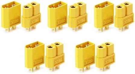 T-Trees 5 Pairs Of Xt60 Xt-60 Male Female Bullet Connectors Plugs For Rc Lipo Battery (5 Pairs)