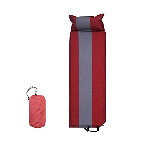Preisvergleich Produktbild KIMSAI Single aufblasbares Kissen, Outdoor Camping Camping Extended Weitenverstellung aufblasbares Kissen Schlafmatte Multicolor Auswahl 190 * 60 * 3 cm, rot