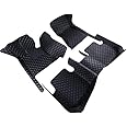 Premium 7D Car Floor Mat Full Set for Volkswagen Virtus|| Luxury Leather with Grass Mat Complete Set || 100% Waterproof and Washable || Color : (Full Black)