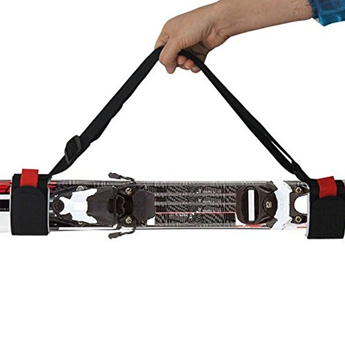 Ducomi® SkiHold - Ski Carrier Strap, Adjustable Shoulder Carrier Lash Handle Straps with Cushioned Fastener Tape Strap Loop for Easily Carry Skis and Poles