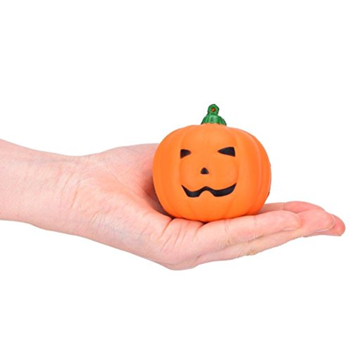 Pizies Squishy Toys,Jumbo Slow Rising Squishies,Stress Relief Super Soft Bread Halloween Pumpkin 7CM