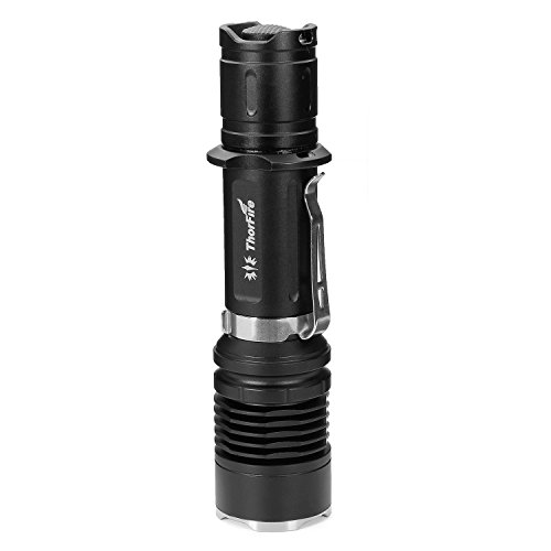 ThorFire Taschenlampe, VG10 Taktische Taschenlampe 900LM IPX 8 Wasserdichte Taschenlampe mit 4 Modis (Schwarz) - 4