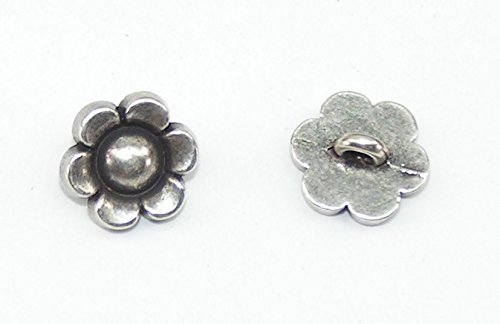 10 Metallknöpfe Knöpfe Trachtenknöpfe 10mm Blüte altsilber 03.31/686