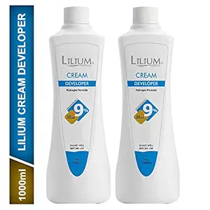 Lilium Hydrogen Peroxide 9% 30 VOL Cream Developer 1000ml, Pack of 2