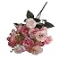 Imported Artificial 18-Head Roses Flowers Bouquet Wedding Decor 4 Colors - light pink, 12 IN RS.345.00