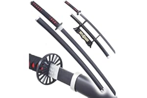 Demon Slayer Katana Tout en Bois Lame en Bois Katana Tanjiro Epee Sabre + Presentoir en Bois Cosplay/Repliksword