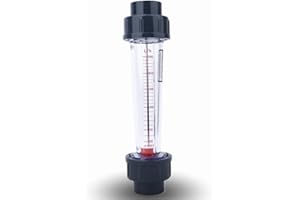 NATUDECO LZS-25（D）Mètres de débit de liquide 250-2500L/H Type de tube Rotamètre d'eau Débitmètre à bouche plate en plastique 32mm/1.26in Contrôleurs de débit d'eau Débitmètre à liquide