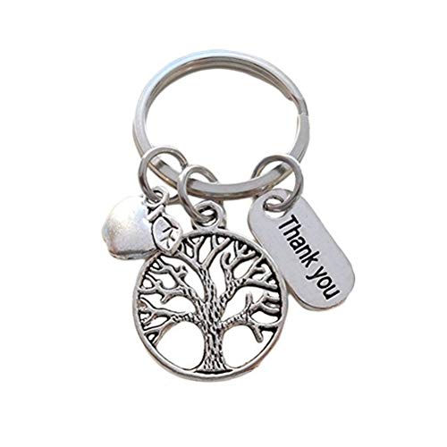 Preisvergleich Produktbild BESTOYARD Thanksgiving Schlüsselanhänger Apfelbaum Tasche Anhänger Schlüsselanhänger Dekor Festival Geschenk für Kinder und Erwachsene (Silber)