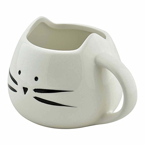 Cozyswan ® Kaffeetasse aus Keramik BECHER Lovely Süße kleine Katze-Obertasse, weiß - 2
