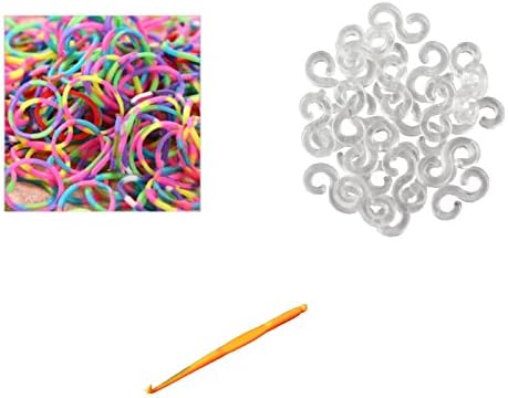 Ateam 600 Pieces Various Color Selection Loom Bandz with 25 Clips (1 Hook for Metallic Color & Tie Dye) (Tie Dye Bright)