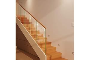 TAHOEBAY Nidda – Toughened Clear Glass Baluster Decking Panel Rack Railing Infill Stairparts Easy Fit for Stair, Landing Panel Or Balcony, Glaze Glass Staircase. 8mm (Stair Panels)