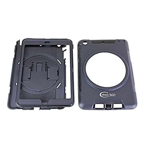 Apple iPad Mini / iPad Mini 2 / iPad Mini 3 Hülle, schmutz- und stoßfest, 360 drehbare Handschlaufe mit integriertem Standfuß (Handheld-Schwarz) - 5