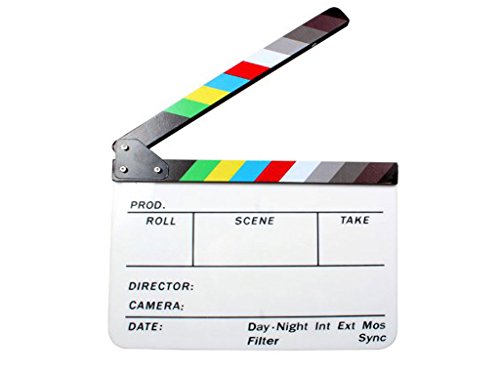 Andoer 9,6 * 11,7 " Acryl Clapboard Schindel Dry Erase Director Film-Film Clapper Board Slate mit Farbe Sticks