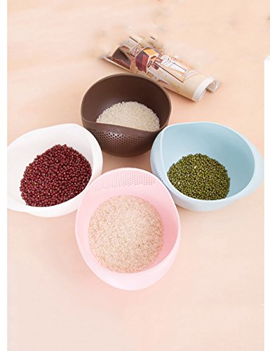 Fashionbabies Neue kreative Kunststoff Gemüse Waschbecken waschen Reis Sieb Obstkorb Küche Gadget L grün - 5