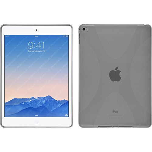 PhoneNatic Case für Apple iPad Air 2 Hülle Silikon clear X-Style Cover iPad Air 2 Tasche + 2 Schutzfolien