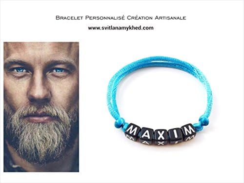 Bracelet MAXIM name surname initial message (reversible, customizable) man, woman, child, baby, newborn