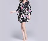 YL Vestidos De Dama De Honor Para Mujer Vestidos De Pavo Real Cortos Vestido De Vestir De Túnica De Seda Kimono Robe , E , M,E,M