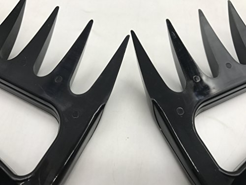 Belmalia 1 Paar Fleisch-Krallen ► Verstärkte Version ◄ Spitzen aus Kunststoff-Vollmaterial – Fleischgabeln Bärentatzen Grill BBQ Pulled Pork Schwarz - 2