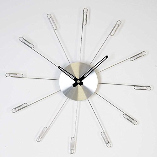 Uhr Büroklammer Wanduhr zum bestücken für Fotos etc