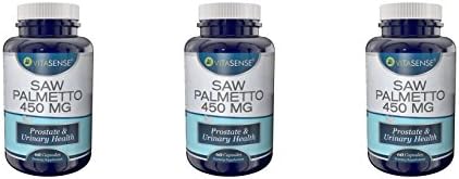 TRIPLE PACK (Pack of 3) Vitasense Saw Palmetto 450 mg - Prostate &amp; Urinary Health - 60 capsules