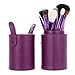 12 Make up Brushes Purple Leather Cup Set - Goat /Pony /Synthetic Hair, Aluminium Ferrule, Natural Wood Handle [version:x9] by DELIAWINTERFEL