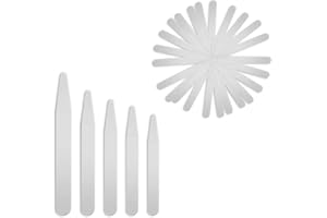 KZTHA 100 Stücke Kunststoff-Kragenstäbchen in 5 Größen transparent Herren Kragenstäbchen Set Kragen Stäbchen Kragenstäbchen für Hemden