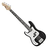 Acabado Negro Clásico Bajo LA 3/4 para Zurdos de Gear4music - Negro