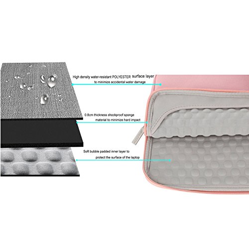 MOSISO Polyester Gewebe Multifunktionshülsen Aktenkoffer Handtaschen Kasten Abdeckung für 14 Zoll Notebook Computer Ultrabook, Pink - 4