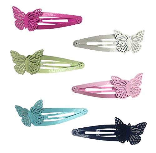 Smile YKK 3 Pairs Cartoon Girls Kids Hairpin BB Snap Clips Bobby Pins Butterfly